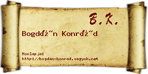 Bogdán Konrád névjegykártya
