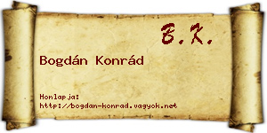 Bogdán Konrád névjegykártya